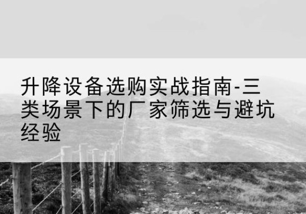 岚山移动式升降机厂家推荐-升降设备选购实战指南-三类场景下的厂家筛选与避坑经验